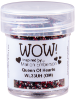 Пудра для эмбоссинга (специальные цветные смеси) " Queen of Hearts от WOW!, размер крупный (красный, белый, чёрный)