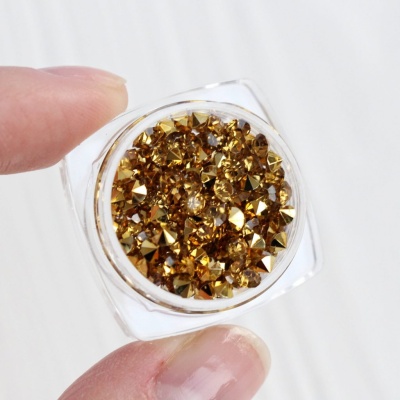 Кристаллы декоративные Желтое золото 3 мм (3 гр)