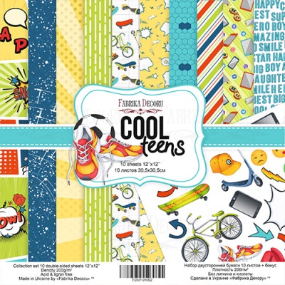 Набор скрапбумаги Cool Teens 30,5x30,5 см 10 листов, от Fabrika Decoru