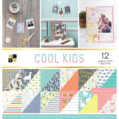 Набор бумаги с фольгированием коллекция COOL KIDS, 30.5х30.5 см, 36 л, DCWV