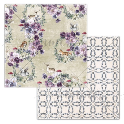 10 шт! Лист двусторонней бумаги Тайны осеннего леса к коллекции Аметист, 190гр, 30,5*30,5см, SS29072022-2, от Саммер Студио (Summer Studio)