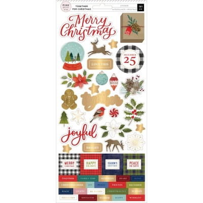 Наклейки с фольгированием Together For Christmas Cardstock Stickers от  Pink Paislee