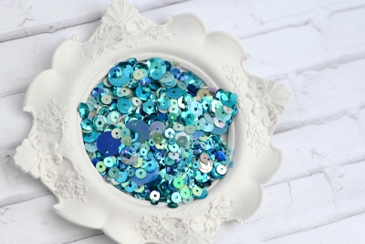 Микс пайеток, голубая лагуна, 10 г