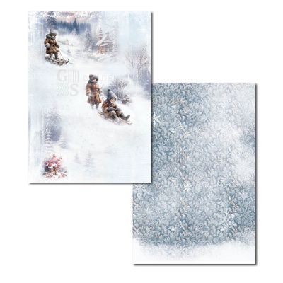 Набор двусторонней бумаги для скрапбукинга "Зимушка" от GoldenScrap, формат а4, плотность 235г, 8 двусторонних листов, арт. GS03102024