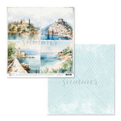 Набор двусторонней бумаги "Южный ветер", Голден Скрап (GoldenScrap), 11 листов (5 лх2 шт+ бонус на обложке), 190гр, 30,5*30,5 см. SS12062024