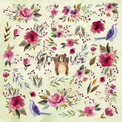 10 шт! Лист для вырезания "Цветок Марсала" (Marsala flower's) 30,5х30,5 см (190 г/м), от Саммер Студио (Summer Studio)