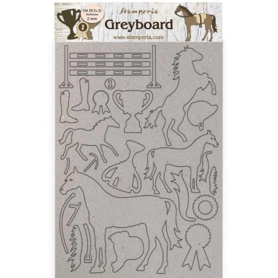 Чипборд из переплетного картона А4 к коллекции Horses от Stamperia, KLSPDA434