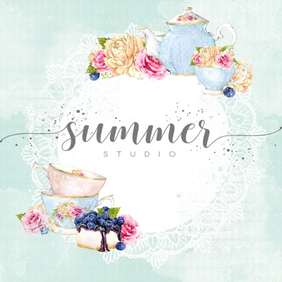 Фоновый набор двусторонней бумаги "Tea party" 20х20 см (190 г/м), от Summer Studio