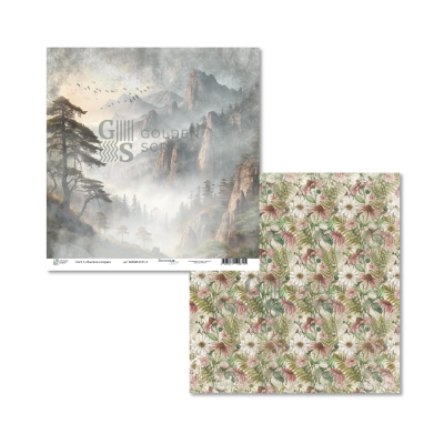 Набор двусторонней бумаги для скрапбукинга "Философия природы" от GoldenScrap, 30,5*30,5 см, 12 двусторонних листов (6х2 шт), плотность 235 г/м2, GS04062025