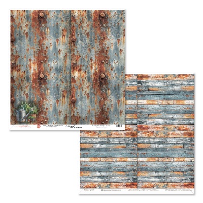Лист двусторонней бумаги для скрапбукинга "Совсем проржавело" к коллекции  "Лето-теплом согрето" от от Саммер Студио (Summer Studio) и ИзиБизиХобби (EasyBusyHobby), 30,5*30,5 см, 190г, арт. SSEA-03052024-3