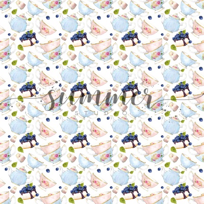 Фоновый набор двусторонней бумаги "Tea party" 20х20 см (190 г/м), от Summer Studio