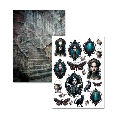 Набор для вырезания к коллекции "Готика" от GoldenScrap, 18 листов (15 + 3 бонусных обложки), формат а5, плотность 235 г/м2, арт. GS21092024-10