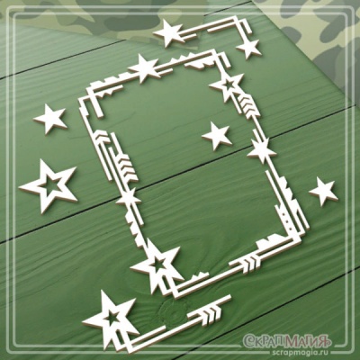 Набор чипборда Прямоугольная рамка и декоративные элементы для дембельского альбома 6 эл. ЧБ-3341, от СкрапМагия
