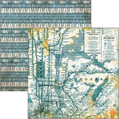 1/2 Набора двусторонней бумаги "BLUE NOTE" от Ciao Bella, 15х15 см, 12 листов, 190 г/м