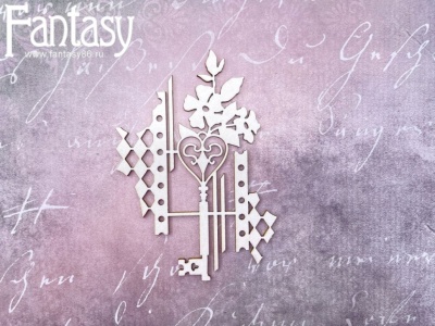 Чипборд Fantasy Вдали Ключ с цветами 2699 размер 9,3*6,4 см