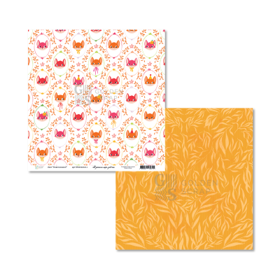 Сет из 2х наборов двусторонней бумаги для скрапбукинга "В детском мире - девочки" от GoldenScrap, 30,5*30,5 см, 12 двусторонних листов (12х1шт), плотность 235 г/м2, GS19052025-set