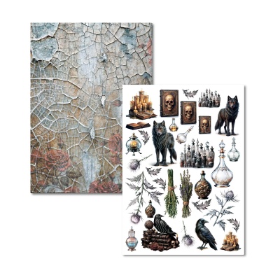 Набор для вырезания к коллекции "Готика" от GoldenScrap, 18 листов (15 + 3 бонусных обложки), формат а5, плотность 235 г/м2, арт. GS21092024-10