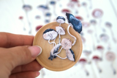 Высечки из ткани на фетровой основе Грибы к коллекции Воображариум Тканевые высечки, Summer studio