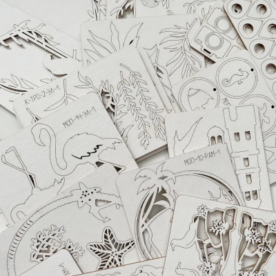 Набор фигурного картона (чипборда) "Тропики/Море", 26 шт