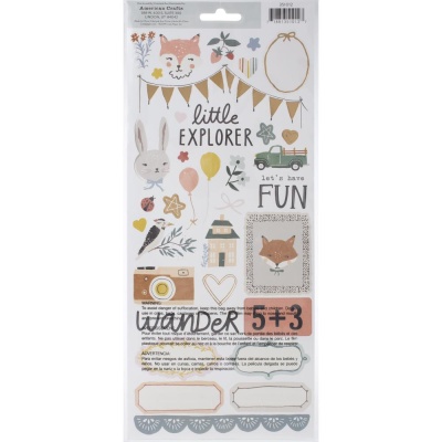 Набор наклеек с фольгированием Magical Forest Cardstock Stickers - Crate Paper