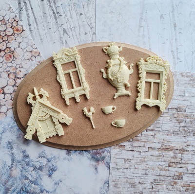 Набор отливок из пластика "Русская зима" к коллекции бумаги "Зимушка" от GoldenScrap