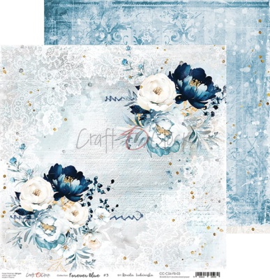 Набор двусторонней бумаги FOREVER BLUE 30,5x30,5cm, 250 гр/кв.м, 6 л.+ бонус, от Craft O'Clock