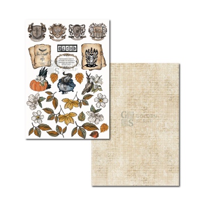 Набор для вырезания "Обитатели волшебного мира" к коллекции бумаги "Следуйте за пауками", плотность 235 г/м2, формат а5, 24 листа (8х3), БЕЗ ОБЛОЖКИ, арт. GS31102024-10