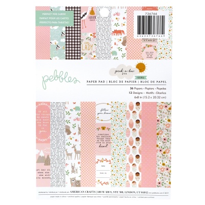 Набор бумаги для скрапбукинга Pebbles - Коллекция «Peek-A-Boo You» - Girl - 15х20 см (36 л)