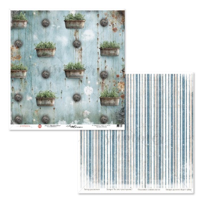 Лист двусторонней бумаги для скрапбукинга "Микрозелень" к коллекции  "Лето-теплом согрето" от Саммер Студио (Summer Studio) и ИзиБизиХобби (EasyBusyHobby), 30,5*30,5 см, 190г, арт. SSEA-03052024-4