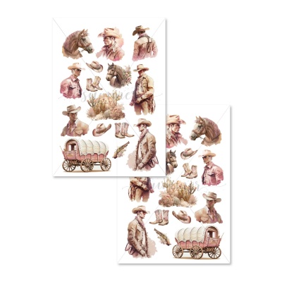 Набор для вырезания "Этот дикий запад" 9 двусторонних листов, формат а5,  190г, арт. SS20052024