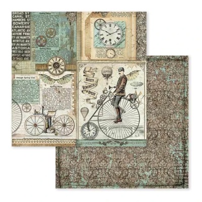 Набор двусторонней бумаги "Voyages Fantastiques" от Stamperia, 10 листов 30,5x30,5