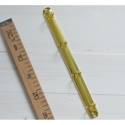 Кольцевой механизм А4 (29 см) на 4 отверстия, внутренний диаметр колец 2 см, цвет: Золото