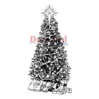 Резиновый штамп «Decorated Christmas Tree» от Deep red stamps