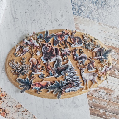 Набор тканевых высечек "Лесные звери" к коллекции "Зимушка" от Голден Скрап (GoldenScrap)