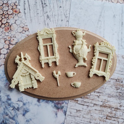 Набор отливок из пластика "Русская зима" к коллекции бумаги "Зимушка" от GoldenScrap