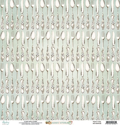 Набор двусторонней бумаги Nana's Kitchen 15,2х15,2см, 24 листа (6 дизайнов х 4), 240 г/м от Mintay paper