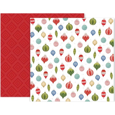 Лист двусторонней бумаги из коллекции Together For Christmas #11, от Pink Paislee, 30,5х30,5 см