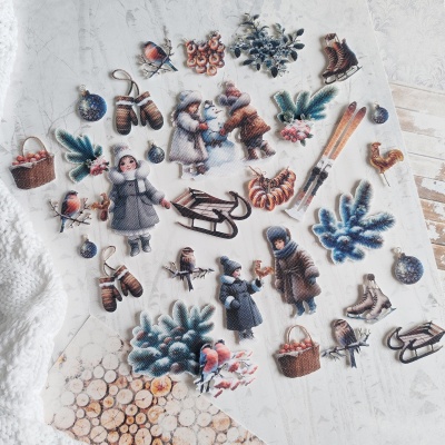 Набор тканевых высечек "Зимние радости" к коллекции "Зимушка" от GoldenScrap