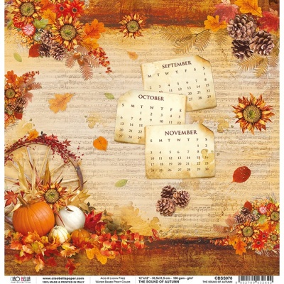 Лист двусторонней бумаги The Sound of Autumn Коллекция "The Sound of Autumn", 30х30 см от Ciao Bella