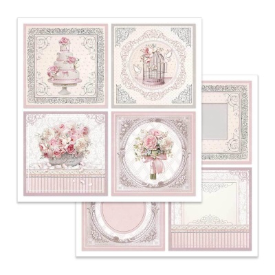 Лист двусторонней бумаги к коллекции Wedding cards, 30,5х30,5 см, от Stamperia, SBB626