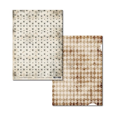 Набор двусторонней фоновой бумаги для скрапбукинга "Следуйте за пауками", плотность 235 г/м2, формат а4, 12 листов (6х2), БЕЗ ОБЛОЖКИ, арт. GS31102024
