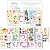 1/4 Набора двусторонней  бумаги с элементами для вырезания "Cute book", 6 листов,  15,2х20,3 см, 240 г/м, от Mintay papers