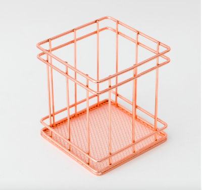 Металлический стаканчик квадратный Розовое Золото