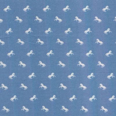 Ткань для рукоделия 50х50см (100% хлопок) HY003009, Кони голуб