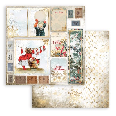Набор двусторонней бумаги Romantic Christmas от Stamperia, 10 листов 30,5x30,5, SBBL96