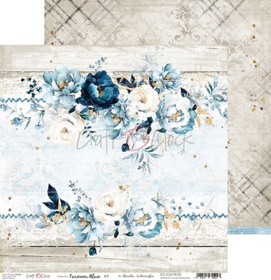 Набор двусторонней бумаги FOREVER BLUE 30,5x30,5cm, 250 гр/кв.м, 6 л.+ бонус, от Craft O'Clock