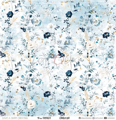 Набор двусторонней бумаги FOREVER BLUE 30,5x30,5cm, 250 гр/кв.м, 6 л.+ бонус, от Craft O'Clock