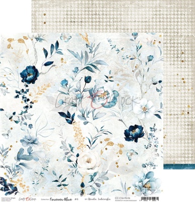 Набор двусторонней бумаги FOREVER BLUE 30,5x30,5cm, 250 гр/кв.м, 6 л.+ бонус, от Craft O'Clock
