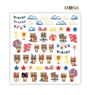 Набор двусторонней бумаги от Mona Design Папа и дочка 12 листов, 305х305мм, плотность 190 гр/м2