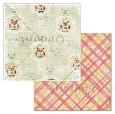 10 шт! Лист двусторонней бумаги "Уютный дом" (Cozy home) 30,5х30,5 см (190 г/м), коллекция "Фермерский дом" (Farmhouse), от Саммер Студио (Summer Studio)